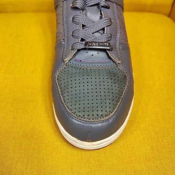 Jhung Yuro Cup Low Leather Casual Grey Purple Sneakers Mens Shoes Size 11 - Picture 3 of 11